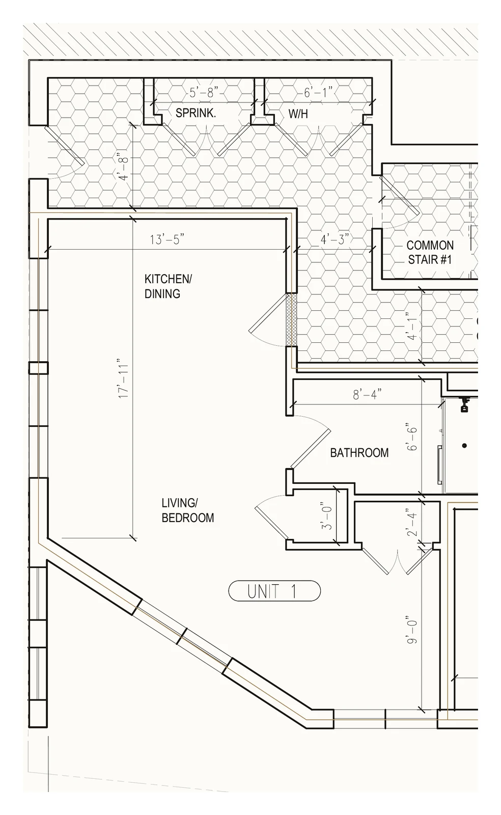 Floor plan for Residence One at 167 Maverick Street, a open studio on floor 1