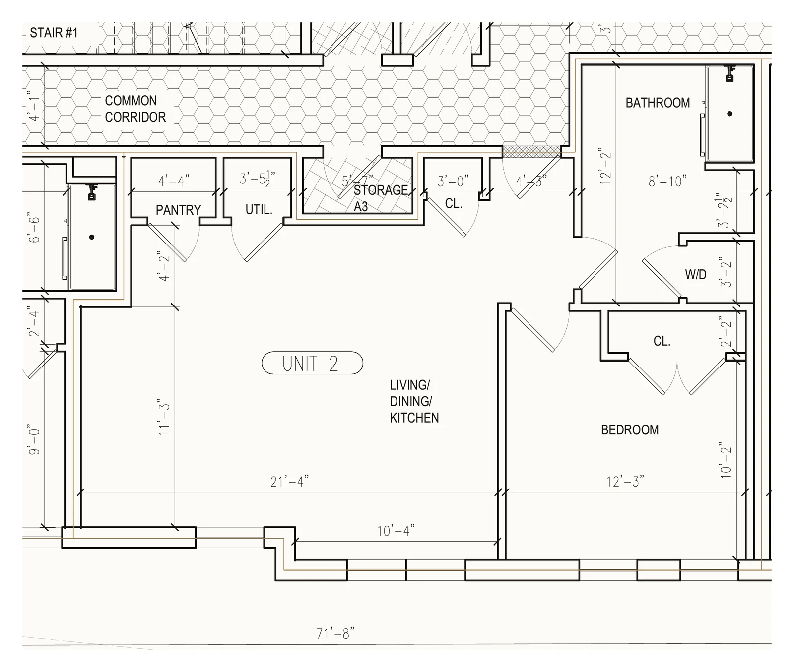 Floor plan for Residence Two at 167 Maverick Street, a one bedroom on floor 1