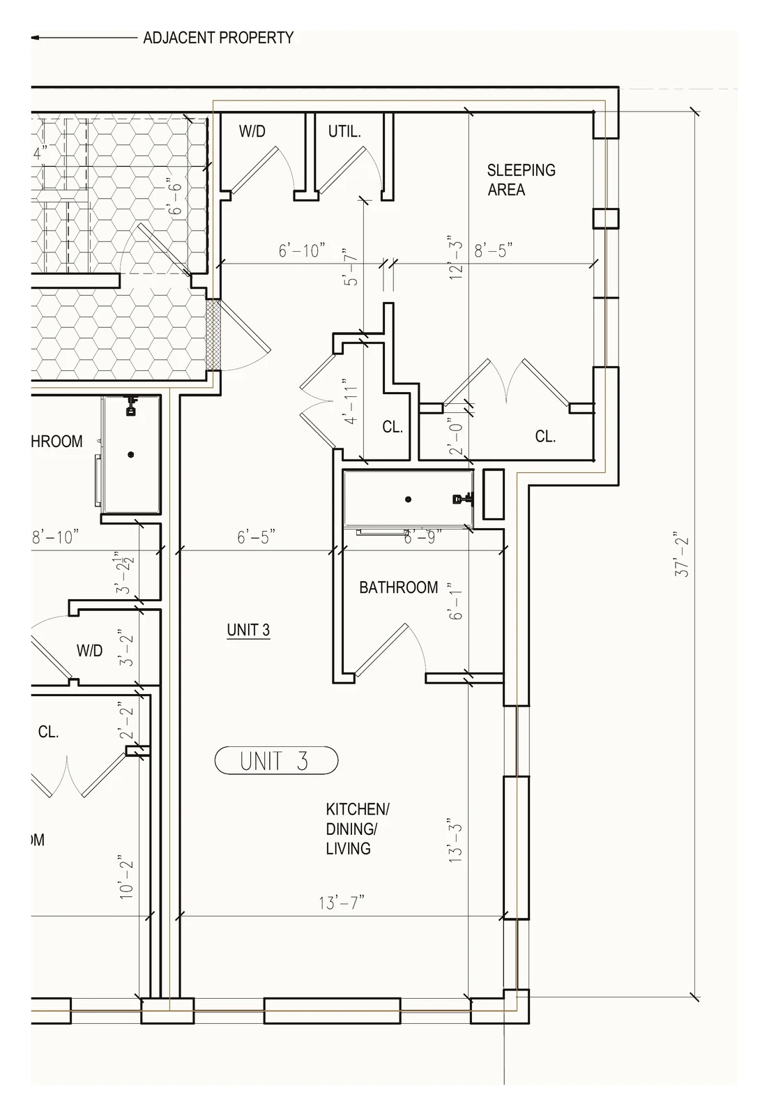 Floor plan for Residence Three at 167 Maverick Street, a junior one bedroom on floor 1