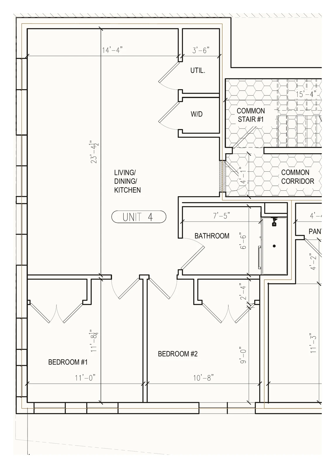 Floor plan for Residence Four at 167 Maverick Street, a two bedroom, income restricted on floor 2