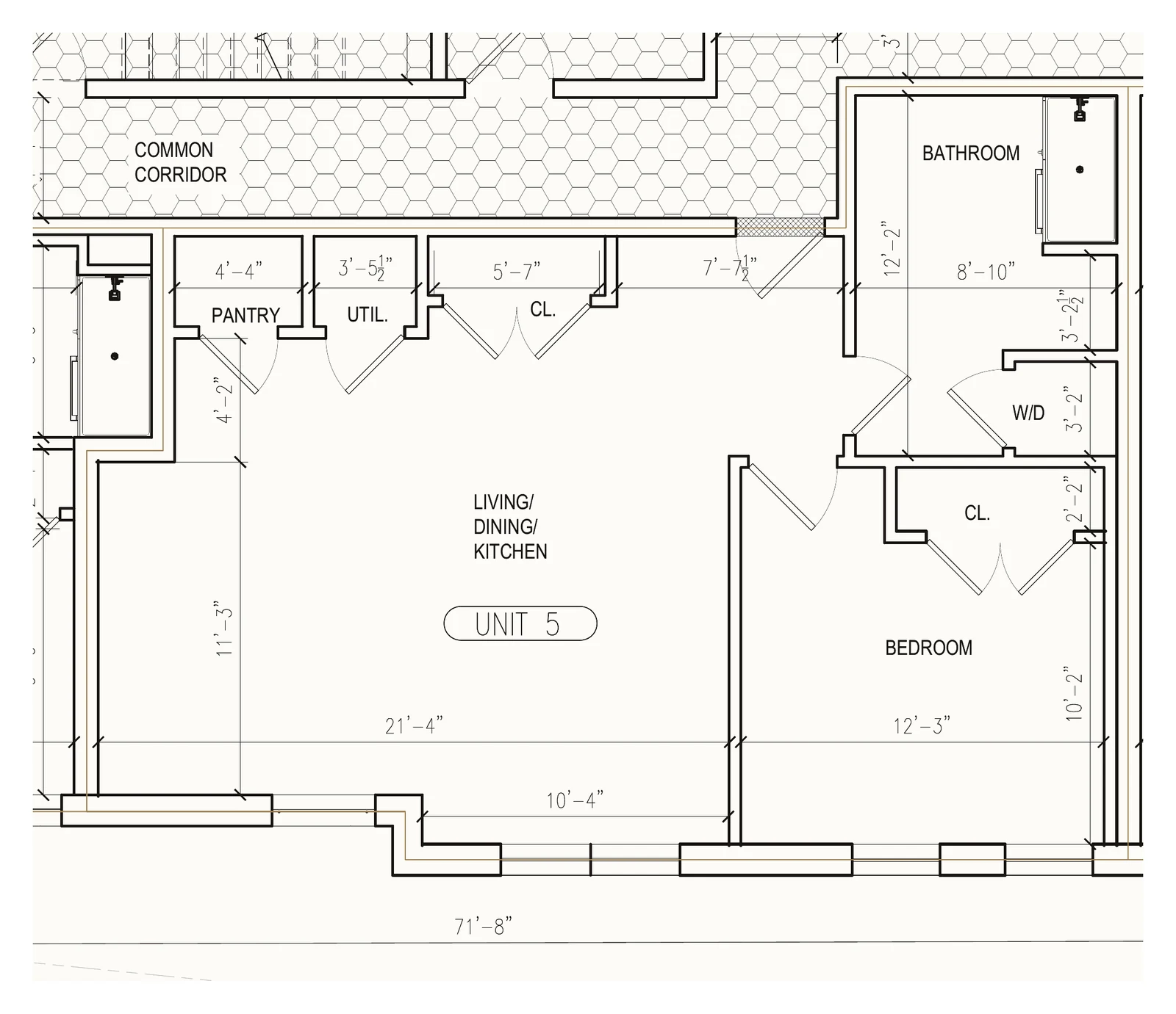 Floor plan for Residence Five at 167 Maverick Street, a one bedroom on floor 2