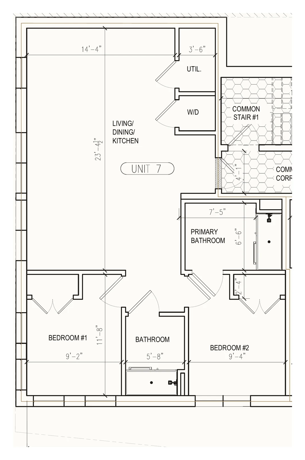Floor plan for Residence Seven at 167 Maverick Street, a two bedroom, two bath on floor 3