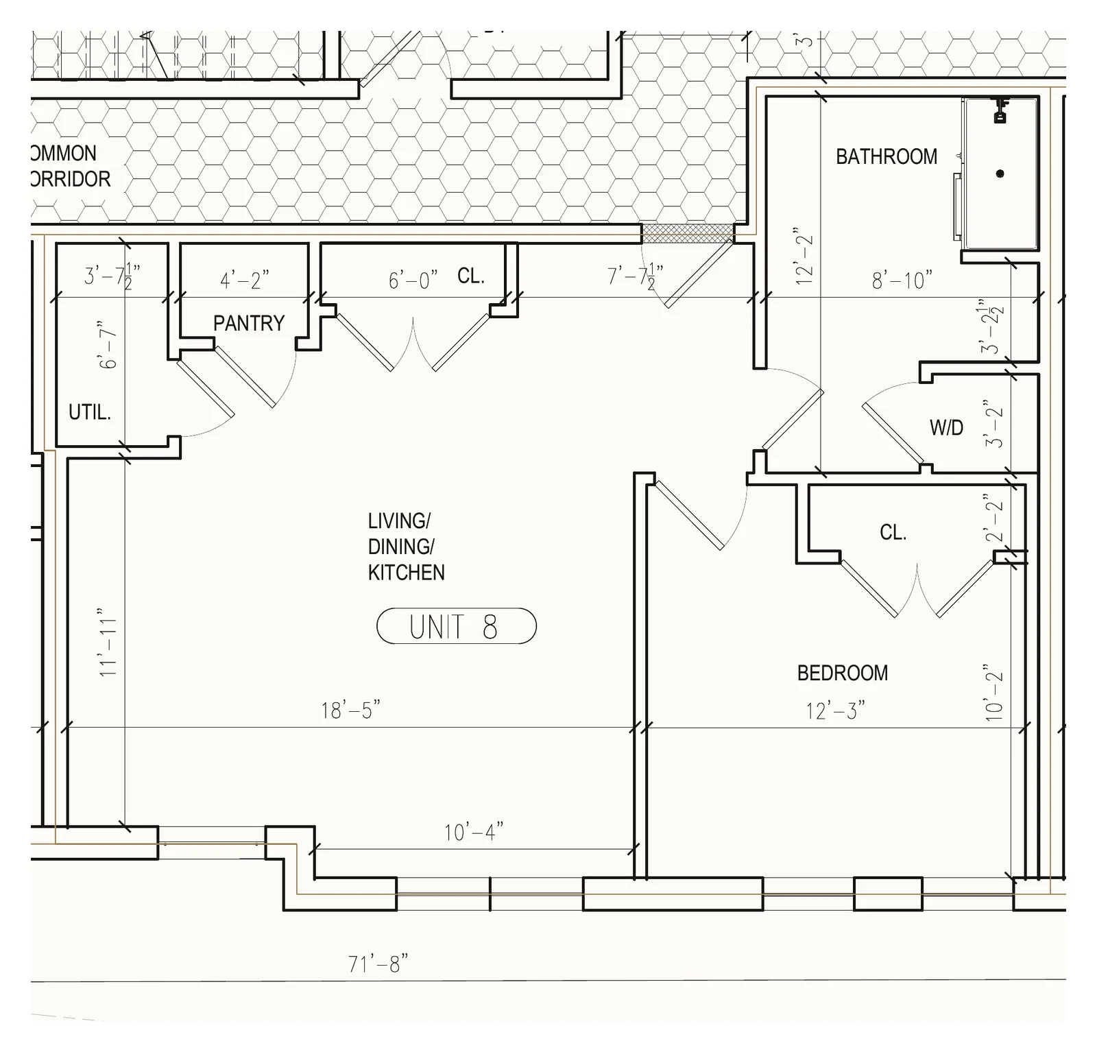 Floor plan for Residence Eight at 167 Maverick Street, a one bedroom on floor 3