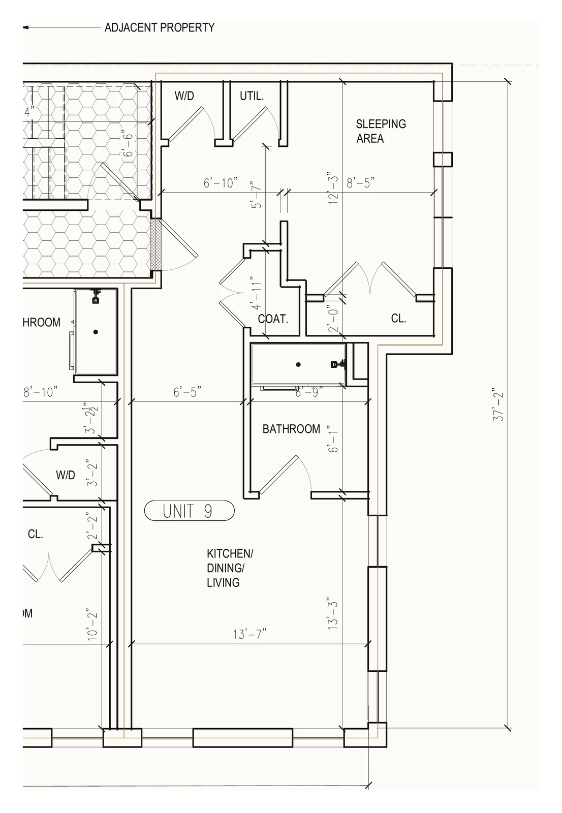 Floor plan for Residence Nine at 167 Maverick Street, a junior one bedroom on floor 3
