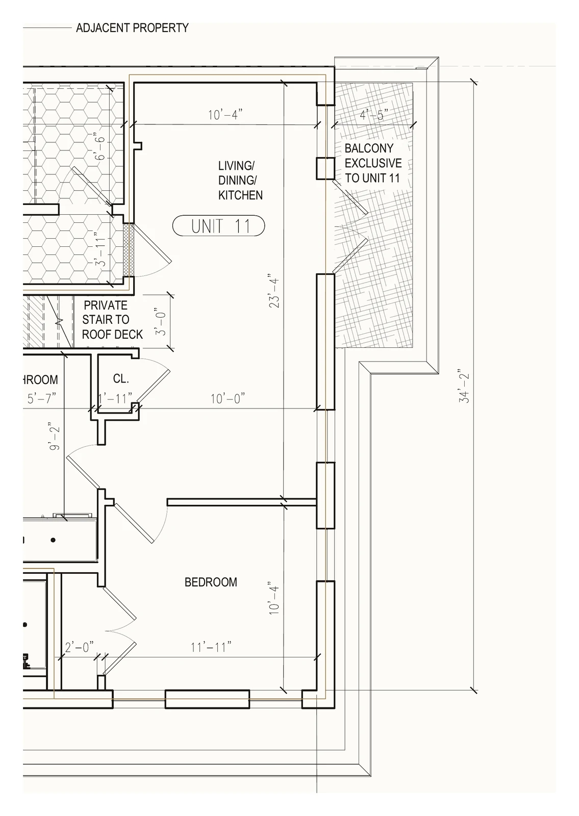 Floor plan for Residence Eleven at 167 Maverick Street, a penthouse, one bedroom on floor 4